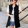 Women's Vintage Plus Size Denim Ripped Washed Denim Vest Office Commuter Vest