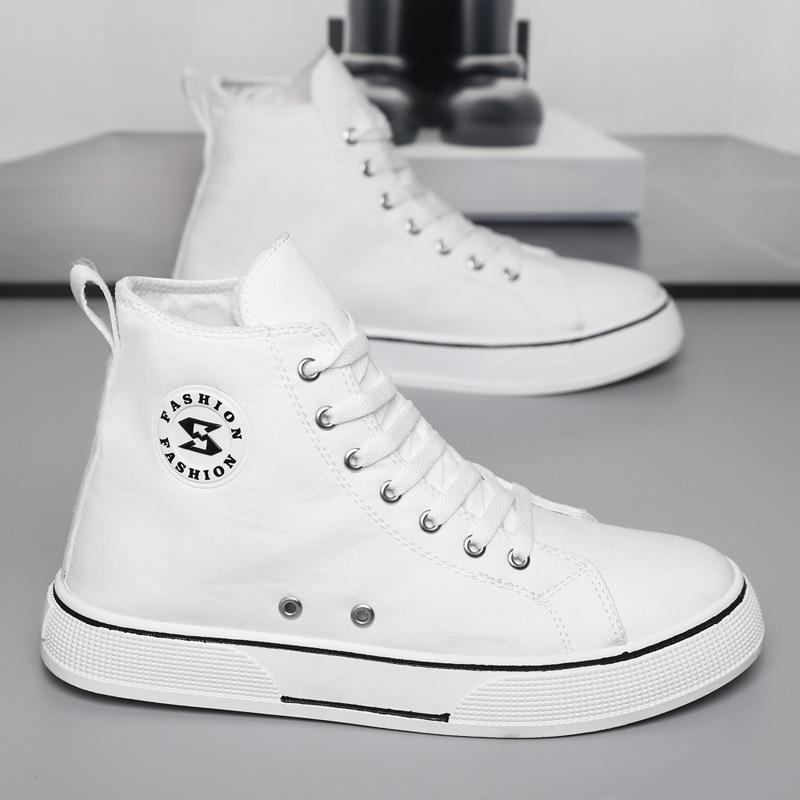 Высокие парусиновые туфли, молодежная корейская версия, новая студенческая модная обувь, удобная и универсальная повседневная мужская обувь может быть