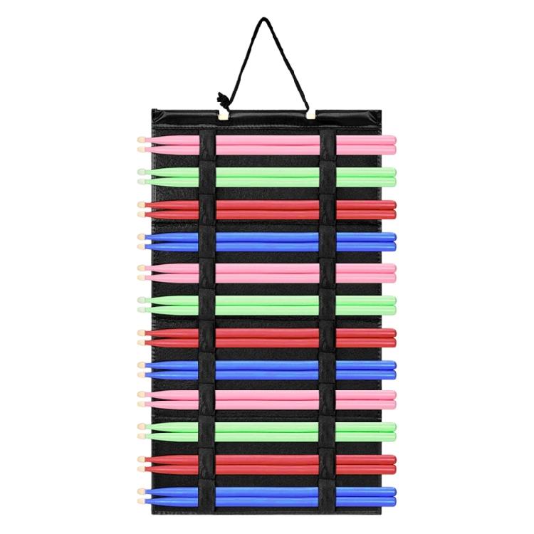 Подвесная сумка для хранения барабанных палочек вмещает до 12 пар барабанных палочек, легкий доступ, складные органайзеры для барабанных палочек для музыкантов