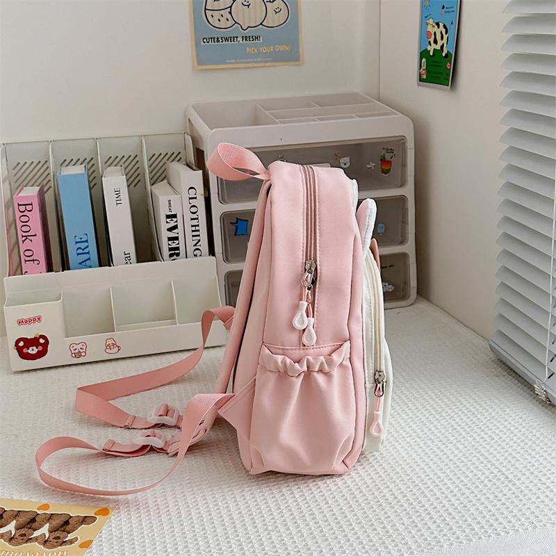 Детский школьный рюкзак для детского сада с изображением девочки-кролика