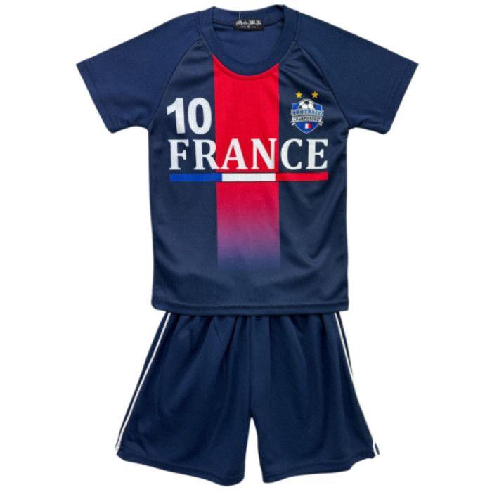 Ensemble de football enfant maillot et short - Inspiré de France - Bleu marine - Bleu