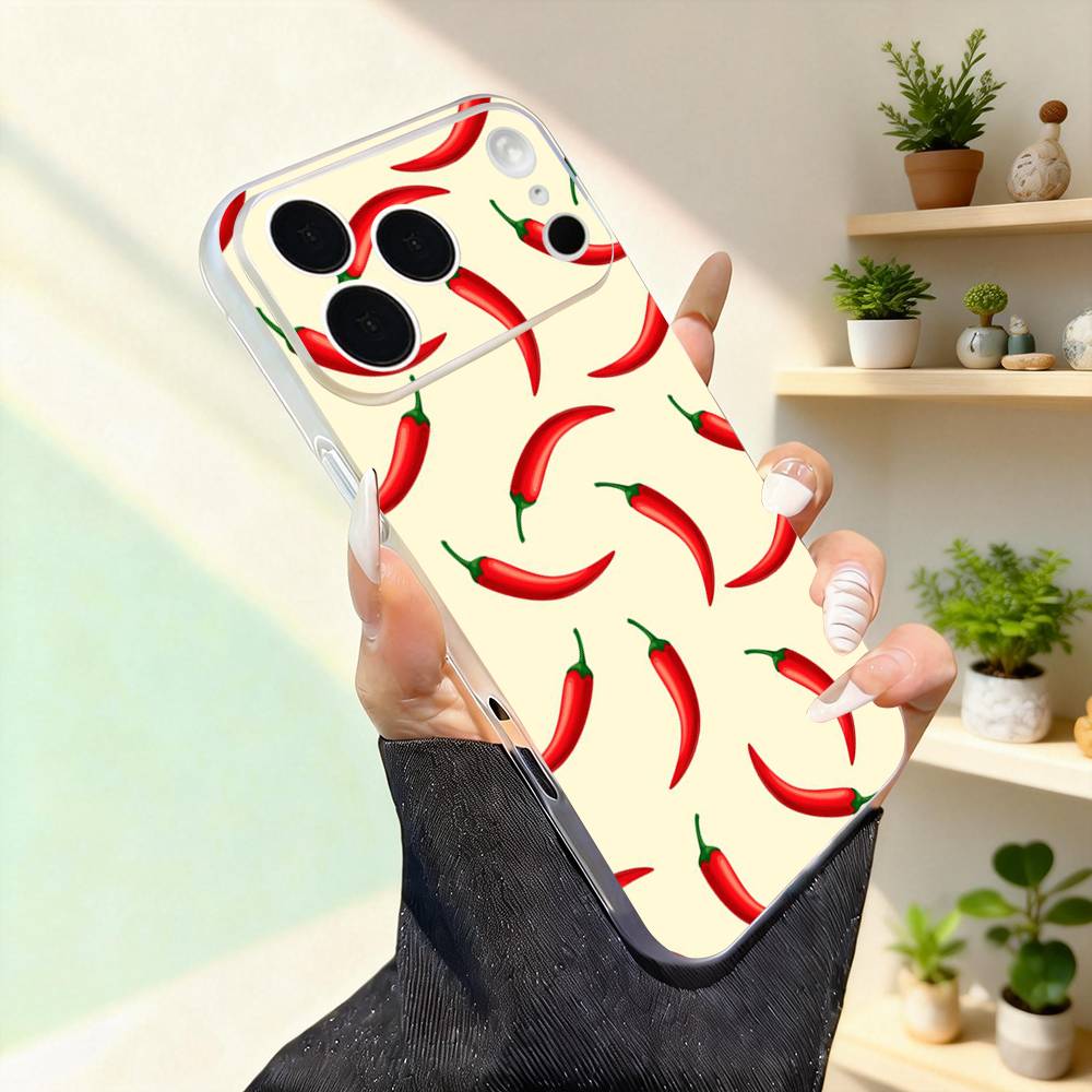 Chili Art Red For iPhone 17,16,15,14,13,12,11,Pro,Max,Plus,Mini,SE4,E Magnetic For Magsafe Wireless Phone Case