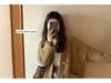 Women’s V-Neck Mid-Length Knit Cardigan - Loose Fit for Spring & Autumn