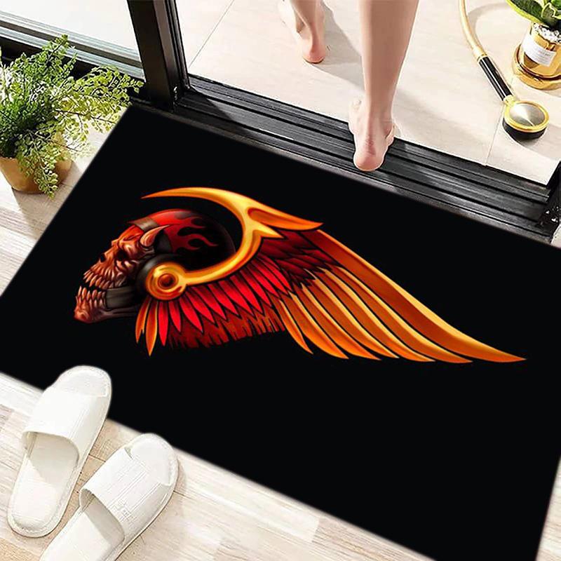 Gang Motorcycle enthusiasts Hells Angels Motorcycle Club carpet is suitable for living room and bedroom doormats office balcony decorative carpet V7
