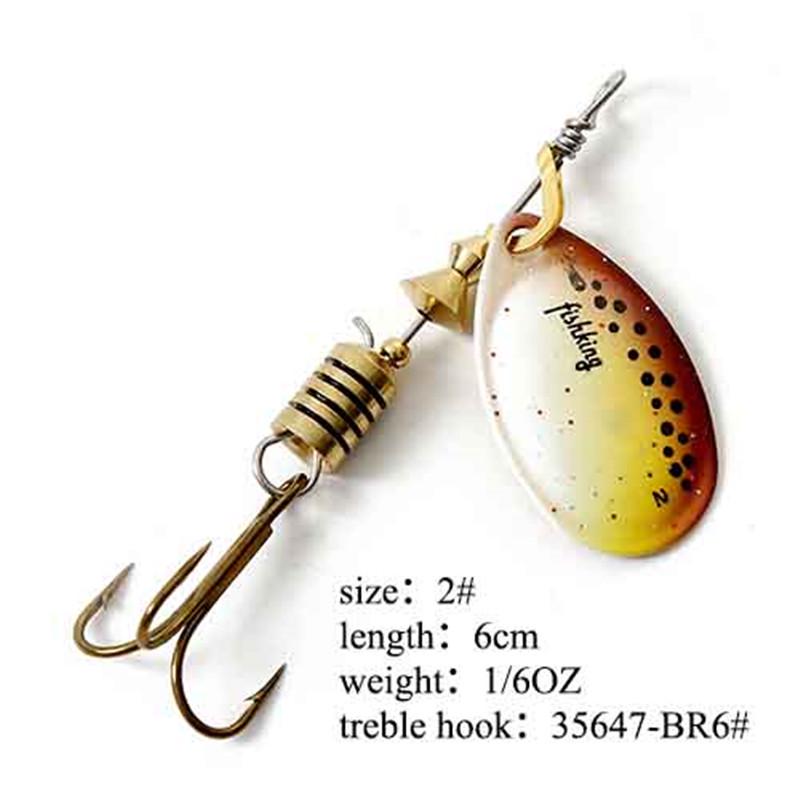 Рыболовная приманка FISH KING Spinner Bait, 1 шт., жесткая приманка для окуня, ложка с тройным крючком, снасти высокого качества
