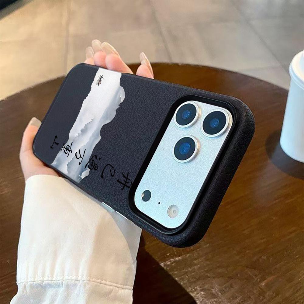 Чехол для телефона в китайском стиле с узором из стихов для iPhone 17 16 15 14 13 12 11 Pro Max Plus 17 Air XS Max X XR Чехол с текстурой личи