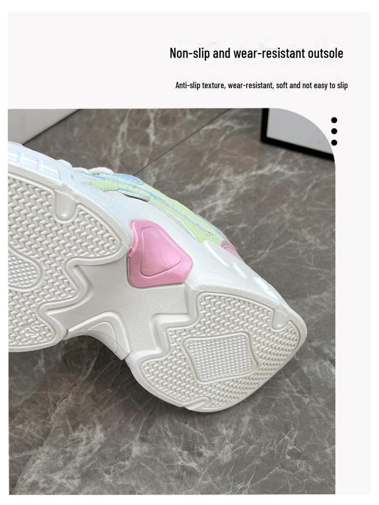 Женские кроссовки Dad в корейском стиле: Кроссовки для бега на толстой подошве весна 2025 K6005