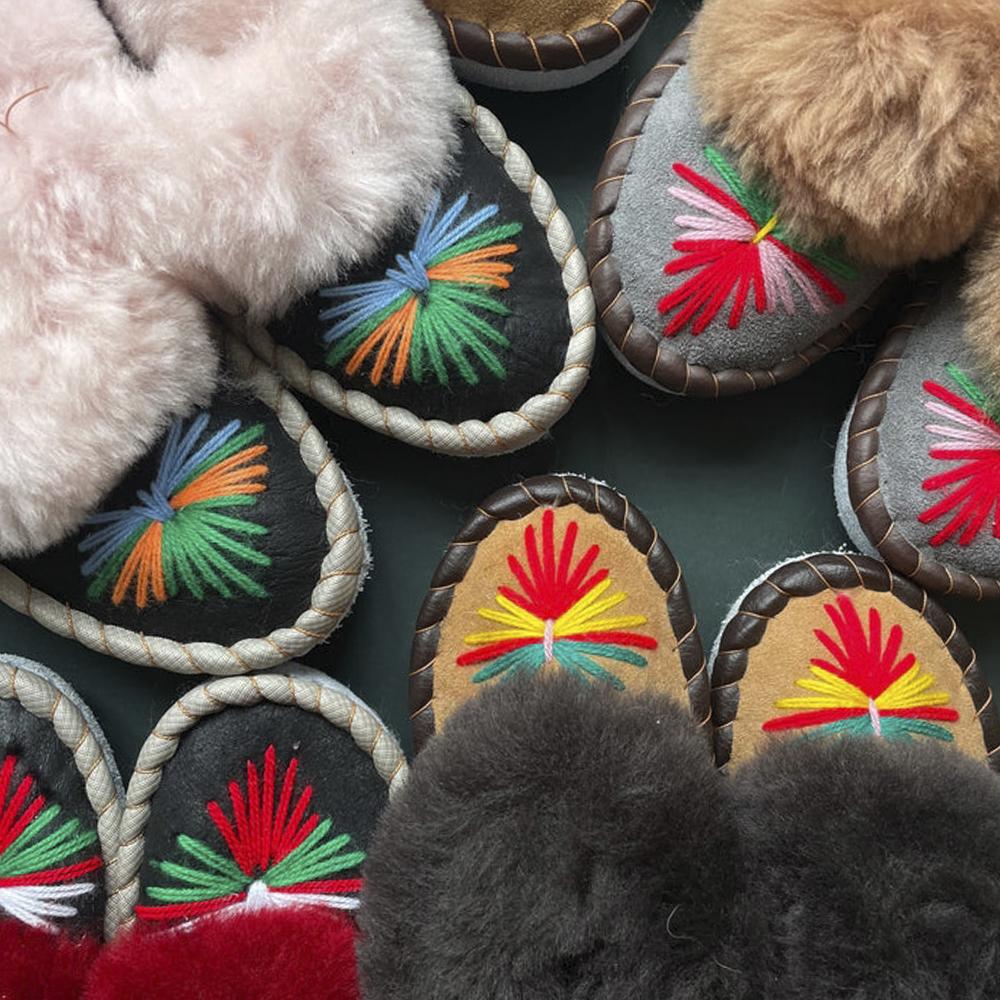 NEEDIVYOU Women’s Wool Slippers – Natural Sheepskin Fur Lining – Handcrafted Warm Indoor Shoes – Sizes 38–42