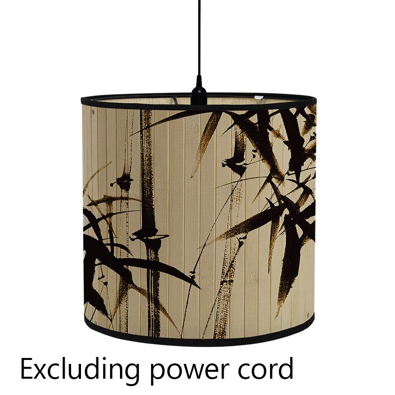 Абажур с цветочным принтом птицы, складной ретро бамбуковый абажур, абажуры ручной работы с зелеными растениями