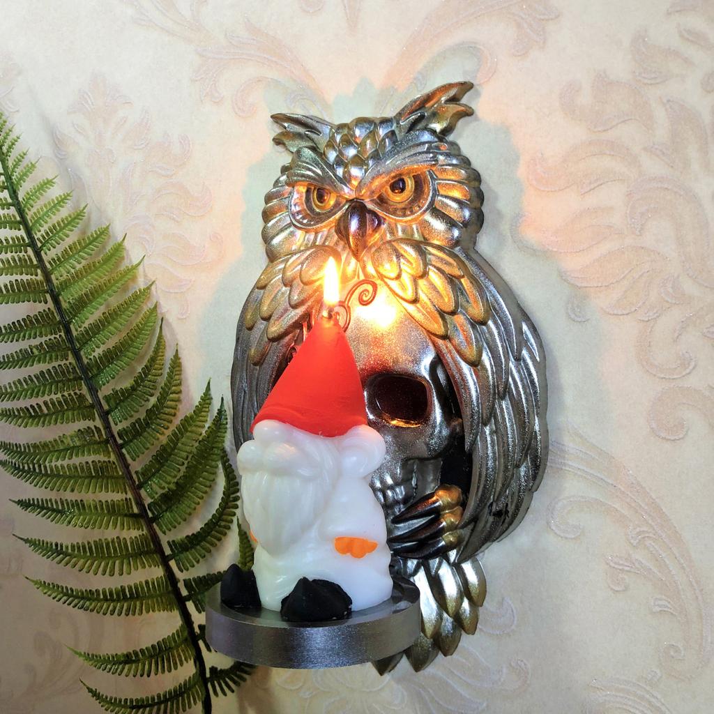 Формы для подсвечников с совой и черепом, креативные настенные силиконовые формы для украшения подсвечников для изготовления подсвечников своими руками