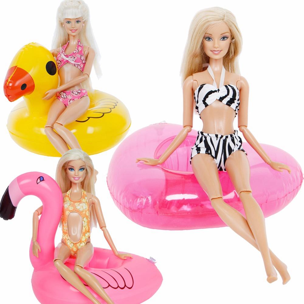 1x Кукольный спасательный круг + 1x купальник Одежда для кукол 30 см 1/6 Аксессуары для кукольного домика Детская ролевая игра Летняя пляжная игрушка для купания