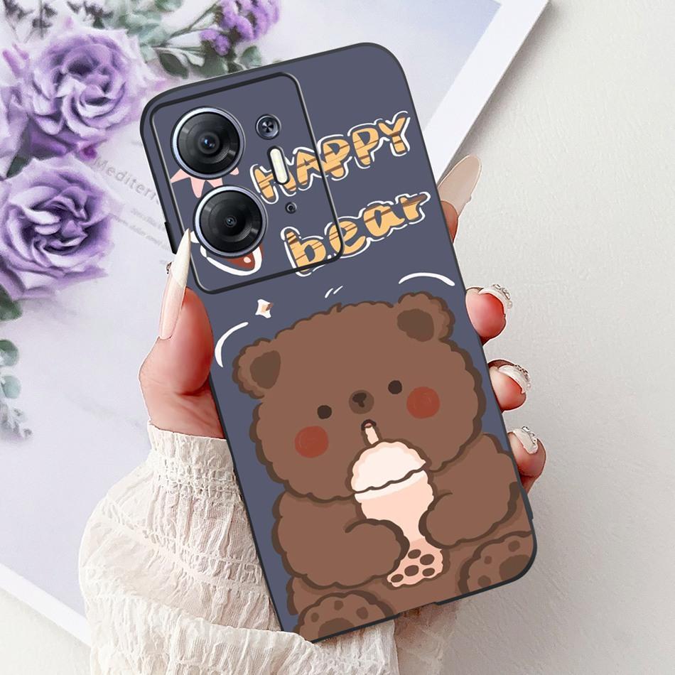 For Infinix Hot 30 5G Elegant Butterfly Cat Printed Phone Case For Infinix Hot30 5G X6832 Black Silicone Soft TPU Cases Bumpers