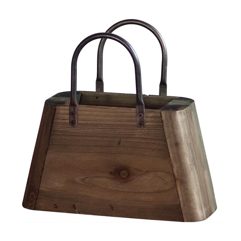 1 шт. Цветочный горшок ручной работы для растений Минималистичный Ретро Домашний горшок Деревенская деревянная Креативная корзина Простой 26x23x11см