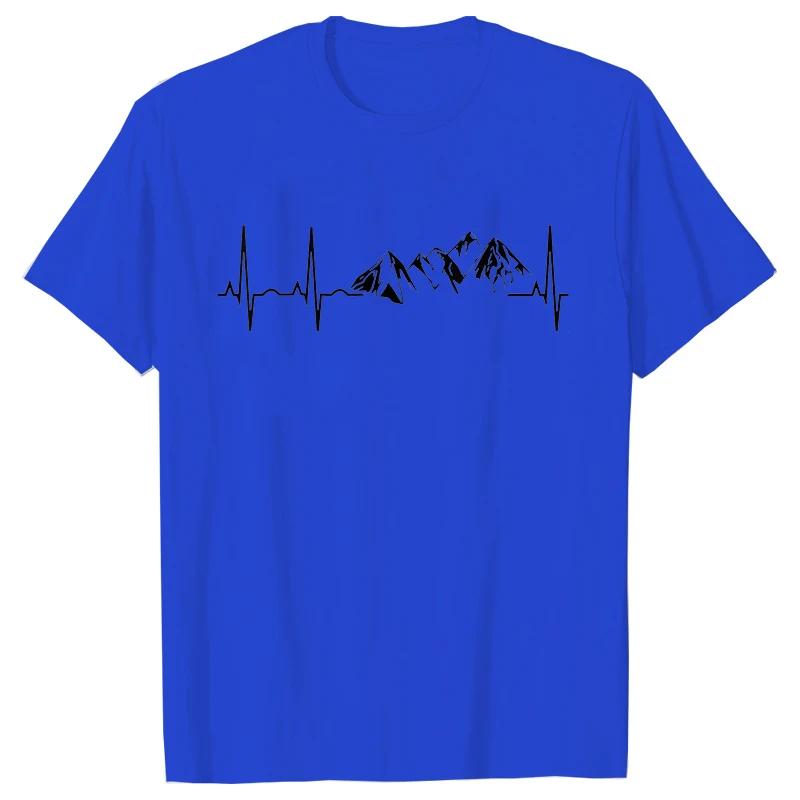Мужская одежда Новинка Горный Heartbeat Pulse Line Футболка Футболки с рисунком для скалолазания и пешего туризма Футболка с коротким рукавом ко Дню отца Мужская