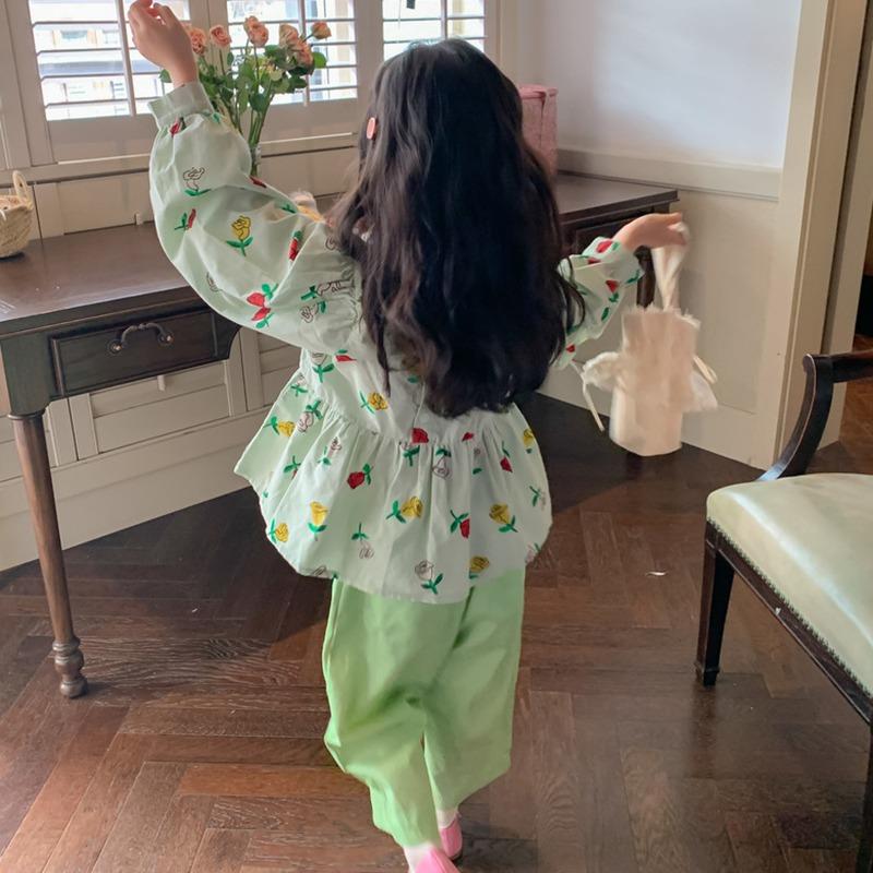 Детская рубашка с квадратным вырезом и длинными рукавами для девочек, базовый топ с пышными рукавами и пуловером