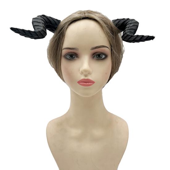 Gothic Devil Horn Headband Imitation Fake Bull Horns Hair Hoop Halloween Dress Up Hair Accessories for Halloween Cosplay Carnival