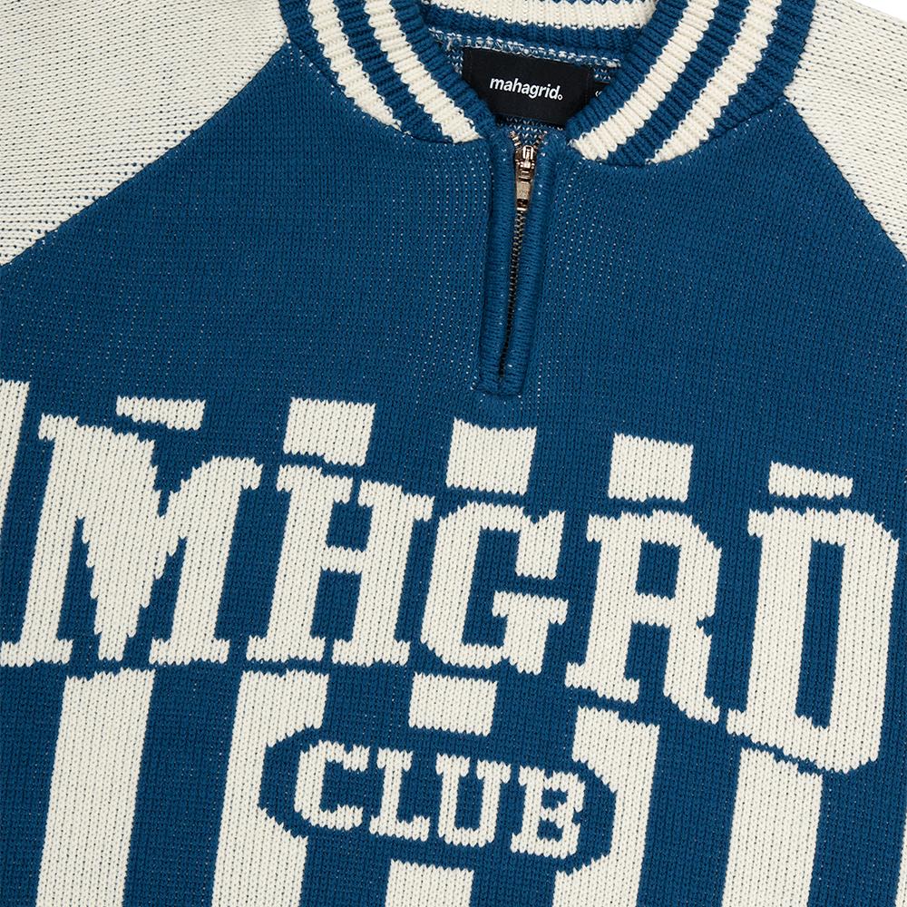 MAHAGRID Mhgrd Клубный вязаный свитер на молнии синий(Mg2Dfmk680A)