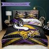 Minnesota Vikings Pattern Bedding uilt Set uilt Cover Pillowcase Home Decoration Birthday Gift (1*duvet cover + 2*pillowcase without core)