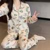 Imitation cotton pajamas women's spring and autumn long-sleeved cartoon cute girl style students can wear loungewear suit