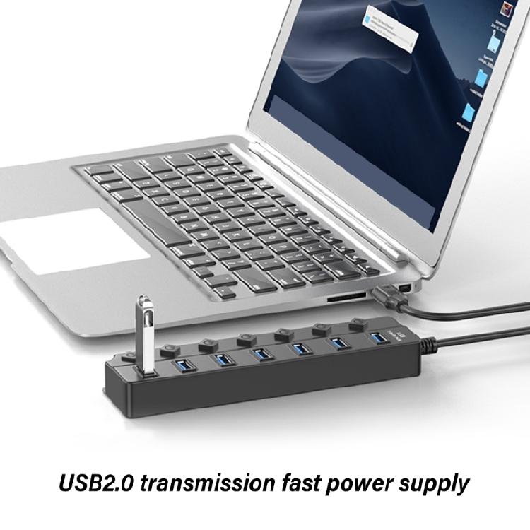7/4-портовый USB-хаб с удлинительным кабелем, USB-хаб-удлинитель с индивидуальным управлением, Широкая совместимость для быстрой передачи данных