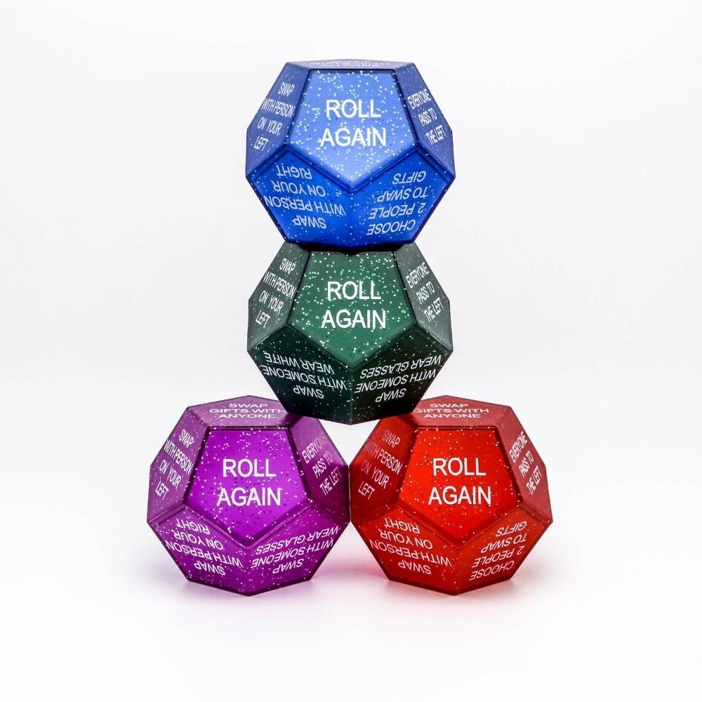 12-Sided Santa Swap Gift Exchange Dice Sparkling Finish Holiday Party Dice Christmas Party