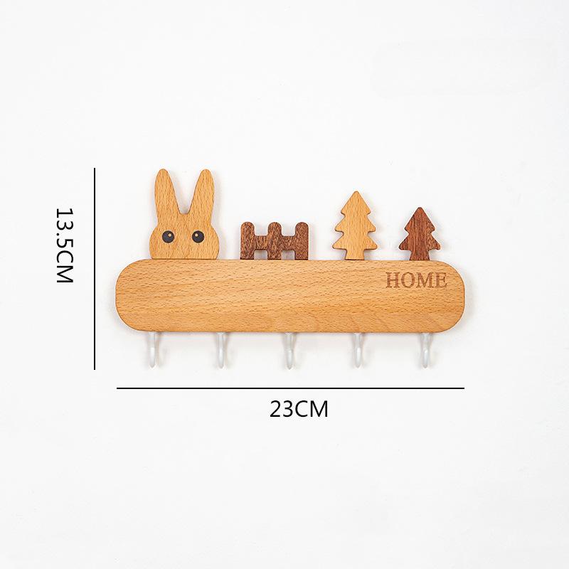 Неперфорированный крючок для ключей, настенный, из бука, украшение для входа, стойка для хранения ключей, настенные вешалки для входа, вешалка для ключей