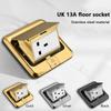 Британская стандартная 13A напольная водонепроницаемая розетка, Британская кухонная спальная комната, внутренняя водонепроницаемая розетка, скрытый компьютер, вилка из нержавеющей стали