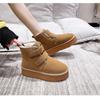 Модные зимние женские ботинки для отдыха на открытом воздухе, женские теплые плюшевые ботинки, классические ботинки на ультраплатформе из коровьей замши с мехом и петлями