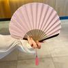 Милый веер-ракушка Ретро Складной веер сплошной Китайский стиль Летний прохладный Дьявольски прочный Складной маленький веер Ежедневный портативный