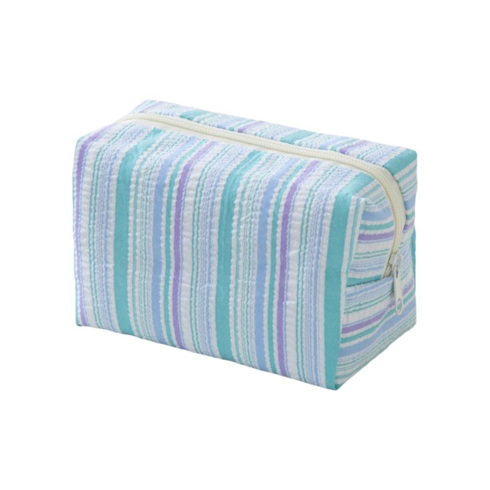 Striped Design Cosmetic Bag Lightweight Travel Skincare Bag Striped Makeup Pouch Girls