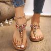 Fashion 2025 Mix Color Bohemian Sandals Women Fashion Clip Toe Non-Slip Rome Sandals Female Summer Crystal Flat Heel Sandalias