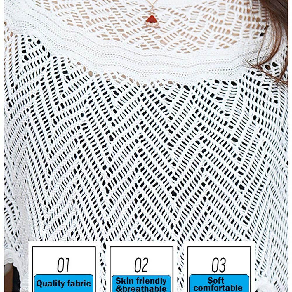 Breathable Knitted Shawl Multicolor Thin Coat Short Outer Wear Sun Protection Clothing Women