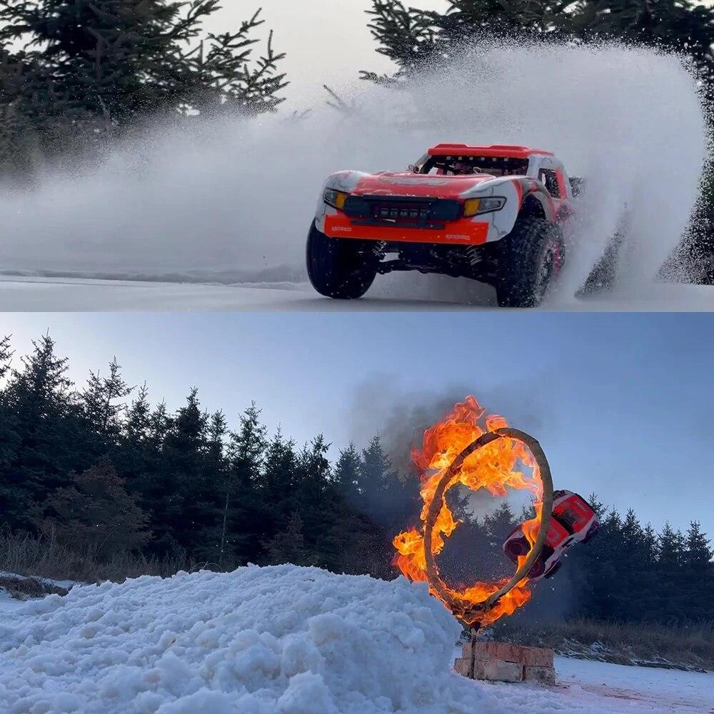 Новый 1:14 70 км/ч 4WD Радиоуправляемый автомобиль Внедорожник Автомобиль для трюков со светодиодной фарой Дистанционное управление Пикап Высокоскоростной дрифт Монстр-трак Детская игрушка в подарок