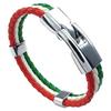 RUI RUI YU Мужчины Женщины Браслет Плетеный PU Итальянский Флаг Браслет Кожаный Сплав для Зеленый Белый Красный