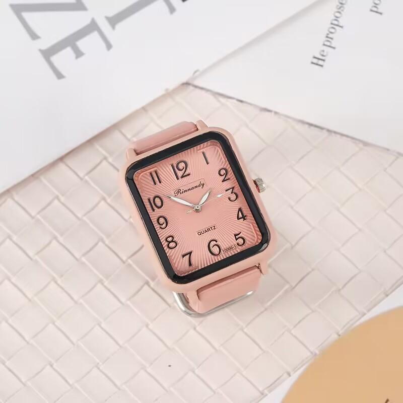 New Silicone Simple Quartz Wristwatches Female Clock Women Watch Qualities Black Couple Square Women Watches Quartz Watch White Bracelet