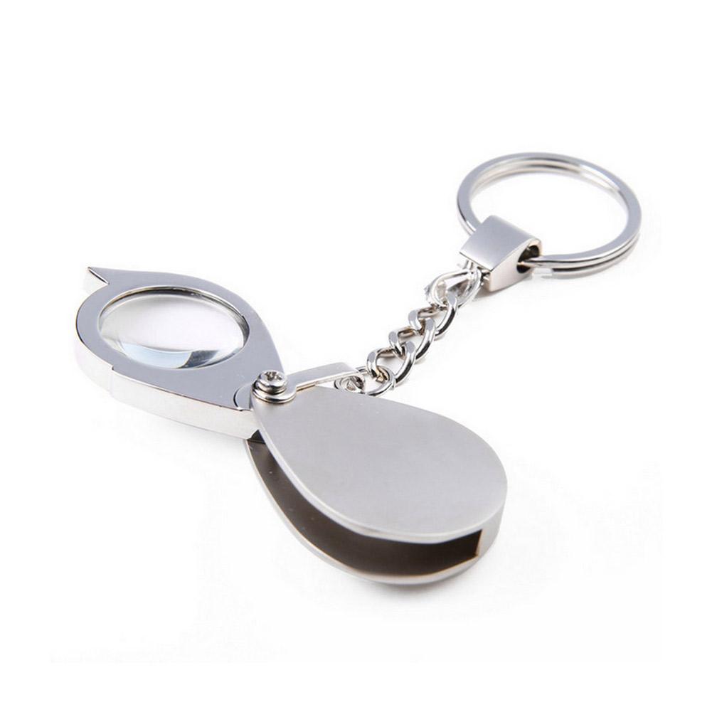 15X Folding Portable Keyring Magnifier Key Chain Magnifying Glass Pocket Size Jewelry Loop Pocket Folding Magnifying Glass