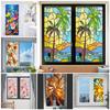 European-Style Retro Colorful Window Film PVC Electrostatic Glass Stickers Stained Window Films Static Cling Frosted Glass Film