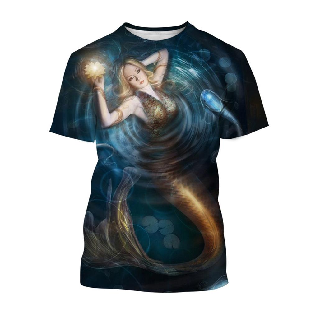 Сексуальный 3D-принт русалки Повседневные футболки Ocean Girl Fashion Мужские и женские повседневные уличные футболки Harajuku Hip-Hop Street Style Футболки Топы