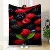 Clusters of Vibrant Berries and Green Leaves Arranged Closely Together. for All Seasons Blanket Lunch Break Throw Gift