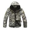 Men's Softshell Waterproof Camouflage Jacket Windproof Fleece Tactical Jacket Warm Army Military Uniform Coat Outdoor Hooded Camo Hunting Clothes