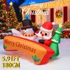5.91FT Украшение для вечеринки во дворе Надувной снеговик Санта-Клаус Баннер Игрушка Светодиодная подсветка Рождественские товары Домашние украшения Рождественские подарки