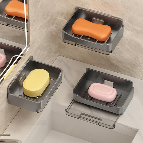 2 шт. настенная мыльница для душа прочная несущая полая конструкция простая установка держатель для мыла для ванной комнаты поднос