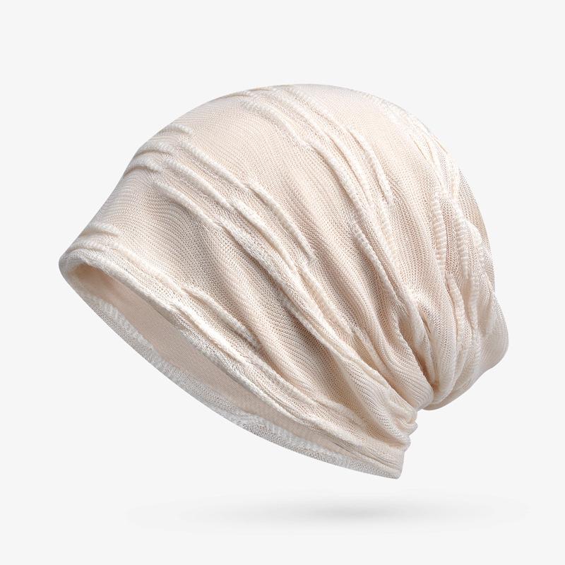 Women's Breathable Thin Cotton Pullover Hat - Spring/Summer Headscarf, Confinement, Sleep, and Outdoor Leisure Cap.