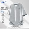 Мужская дышащая футболка с коротким рукавом из чистого хлопка