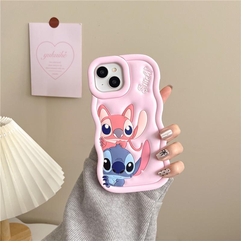 3D мультяшный чехол Stitch с защитой от падения для iPhone 14/13/12/11 и 16/15 PRO MAX