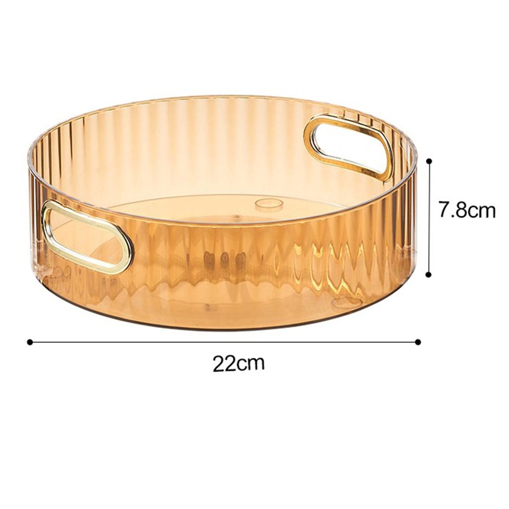 Transparent 360° Rotating Storage Tray Round Fruit Plate Desktop Small Items Jewelry Display Plate Turntable Organizer