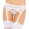 Элегантные моменты 1218 вышитый кружевной пояс для чулок и трусики-стринги комплект один (Элегантные моменты) (Белый, Размер)