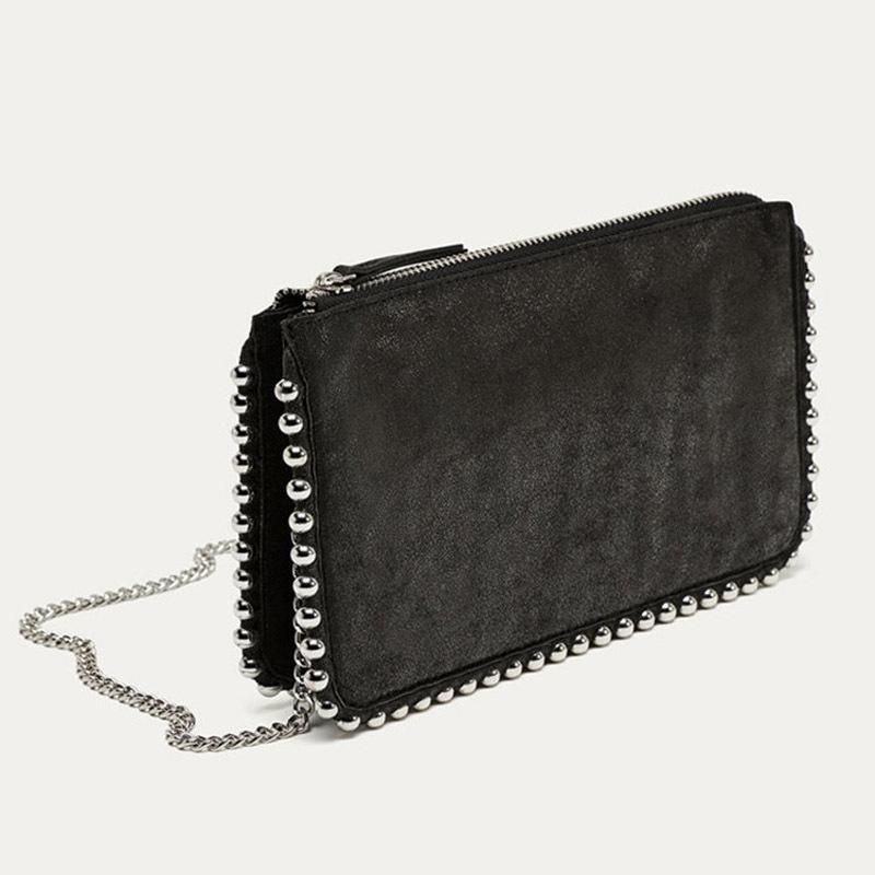 Женская сумка PU Flap Fashion Rivet Dark Style Сумки через плечо Crossbody Euro-America Style Вечерняя сумка-клатч