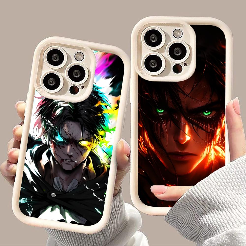 AOT Эрен Йегер Утолщенный ТПУ Чехол для Мобильного Телефона для iPhone 17 16 15 14 13 12 11 Air Pro Max Plus Цветной Чехол