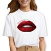 Maycaur Sexy Lips принт женская футболка модная забавная одежда футболки женская летняя футболка с коротким рукавом и круглым вырезом для девочек женская ткань